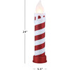 Blow Mold Stripe Candle, Red/White - Accents - 3 - thumbnail