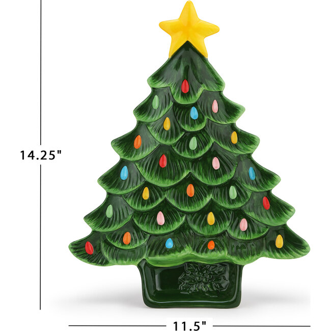 Tree Platter with Dip Section, Green - Accents - 4