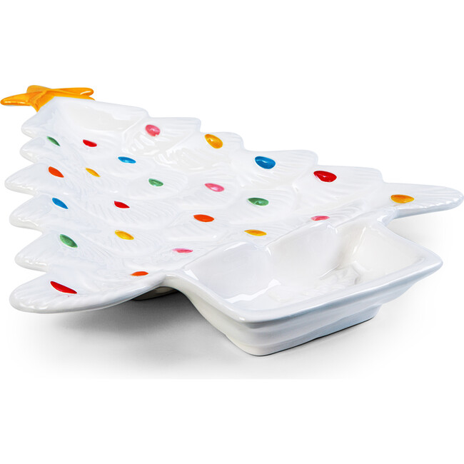 Tree Platter with Dip Section, White - Accents - 3