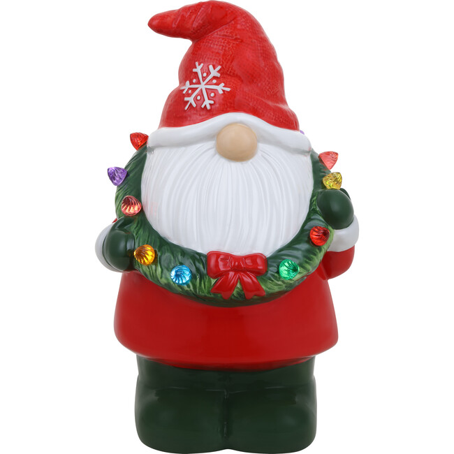 Nostalgic Ceramic Figure, Gnome with Wreath