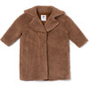 Faux Sherpa Coat, Brown - Jackets - 1 - thumbnail