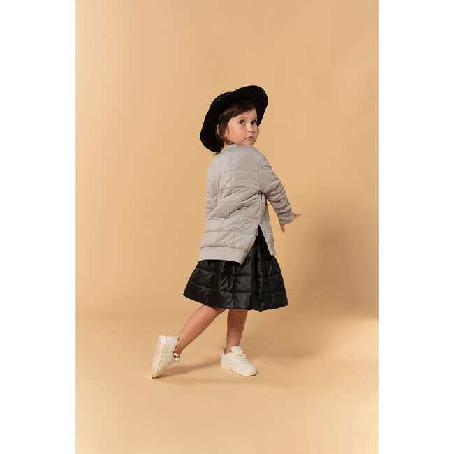 Quilted Faux Leather Skirt, Black - Skirts - 2