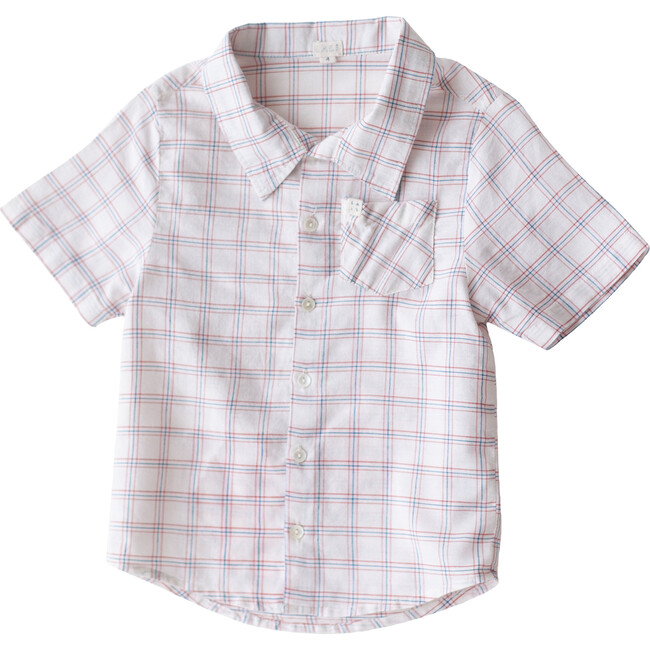 Chex Thistle Shirt, White - Shirts - 1
