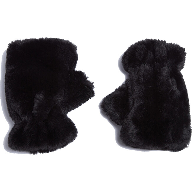 Women's Ariel Noir Faux Fur Gloves - Gloves - 1