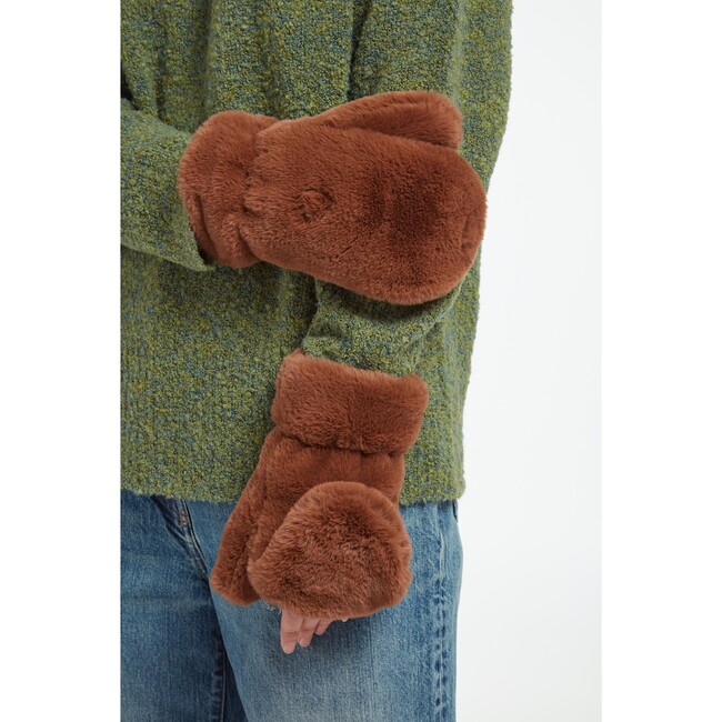 Women's Coco Camel Faux Fur Gloves