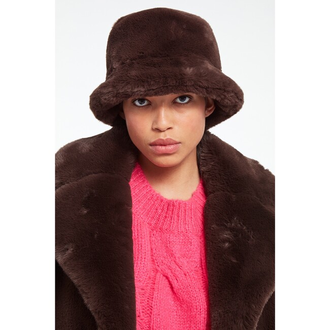 Women's Amara Espresso Faux Fur Hat - Hats - 2