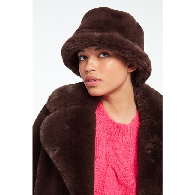 Women's Amara Espresso Faux Fur Hat - Hats - 3