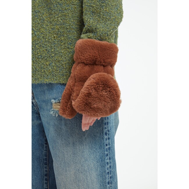 Women's Coco Camel Faux Fur Gloves - Gloves - 3