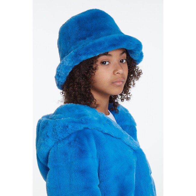 Amara Kids Azure Blue Faux Fur Hat