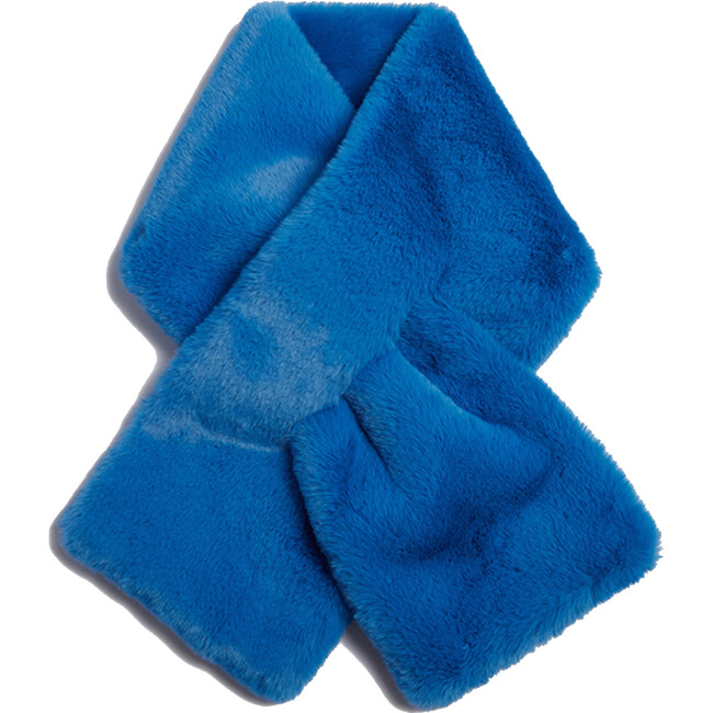 Bambi Kids Azure Blue Faux Fur Scarf - Scarves - 1
