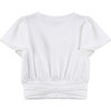 Flounce Wrap Top, White - Blouses - 2