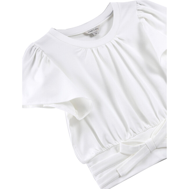 Flounce Wrap Top, White - Blouses - 3