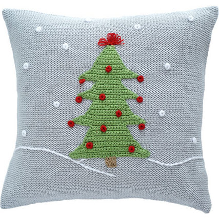 Snowy Christmas Tree Pillow - Decorative Pillows - 1