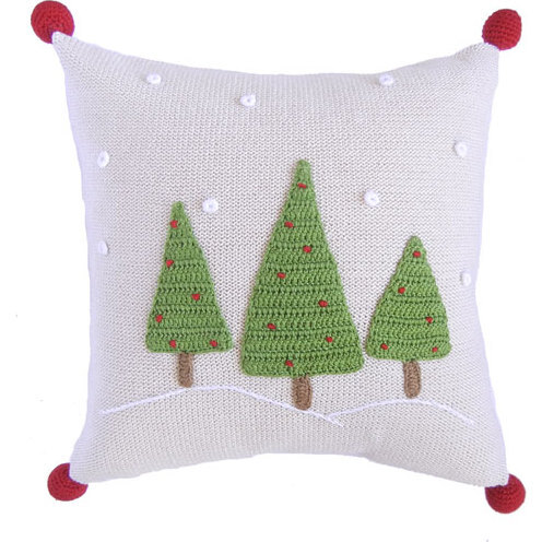 Three Tree Pillow, Ecru - Decorative Pillows - 1