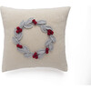 Grey Wreath with Berries Pillow - Decorative Pillows - 1 - thumbnail