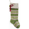 Green Stripe Stocking With Bow - Stockings - 1 - thumbnail
