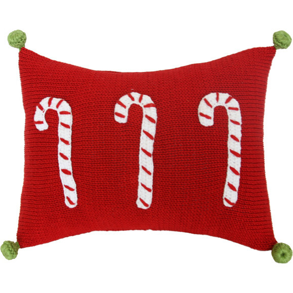 Candy Cane Mini Pillow, Red