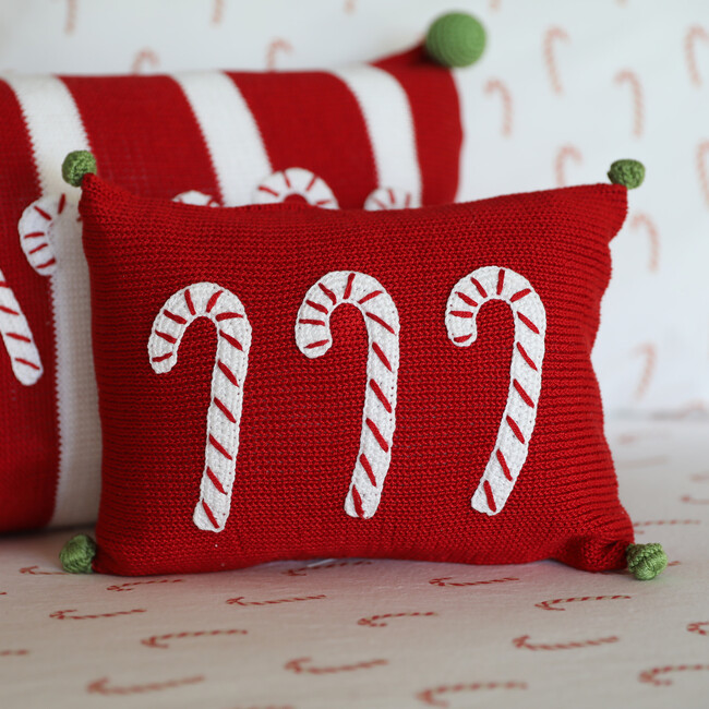 Candy Cane Mini Pillow, Red