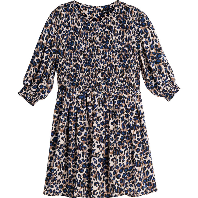 Lillibet Smocked Dress, Leopard - Dresses - 1