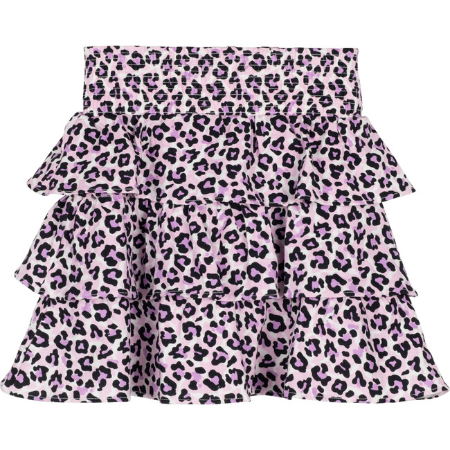Sonja Smocked Skirt, Pink Leopard