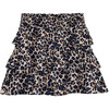 Sonja Smocked Skirt, Black Leopard - Skirts - 1 - thumbnail