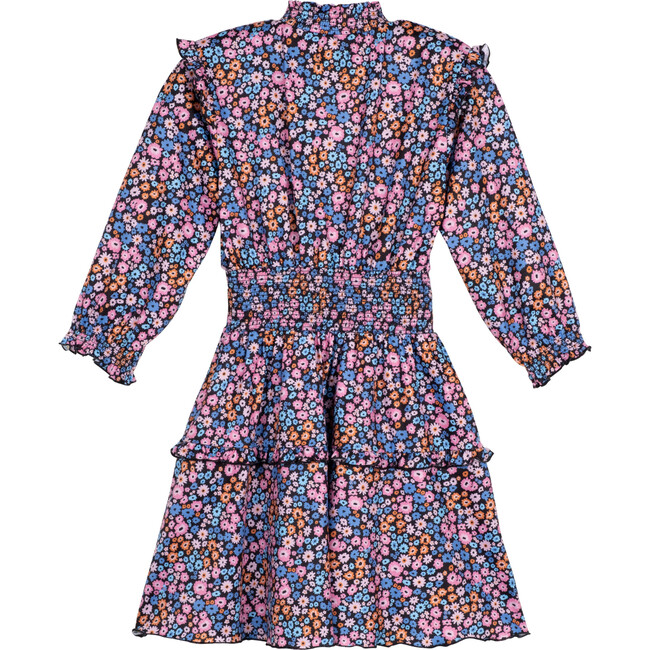 Olive Printed Dress, Mini Flowers - Dresses - 3