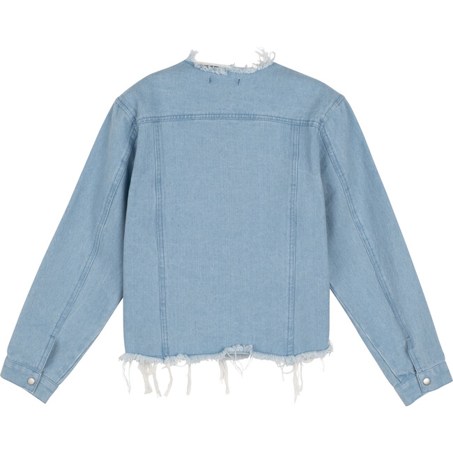 Louise Cropped Jacket, Light Denim - Jackets - 3