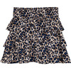 Sonja Smocked Skirt, Black Leopard - Skirts - 3 - thumbnail