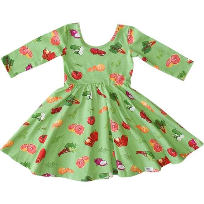Twirly Dress, Green - Dresses - 1