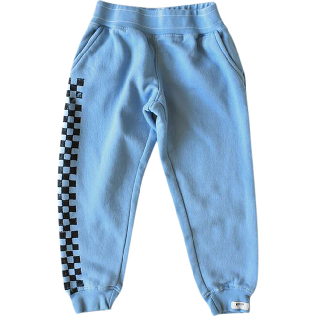 Hand Dyed Joggers In Checkerboard, Blue