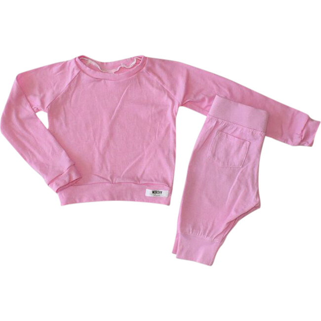 Hand Dyed Lightweight Loungewear Set, Pink - Loungewear - 1