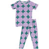 Diamond Stars Pajama Set, Purple - Pajamas - 1 - thumbnail