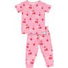 Cherry on Top Pajama Set, Pink - Pajamas - 1 - thumbnail