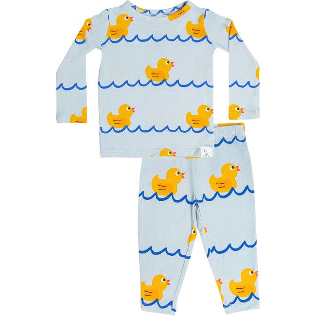Rubber Ducky Pajama Set, Blue