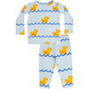 Rubber Ducky Pajama Set, Blue - Pajamas - 1 - thumbnail