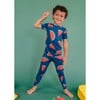 Watermelon Crush Pajama Set, Blue - Pajamas - 2