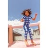 Diamond Stars Pajama Set, Blue - Pajamas - 2