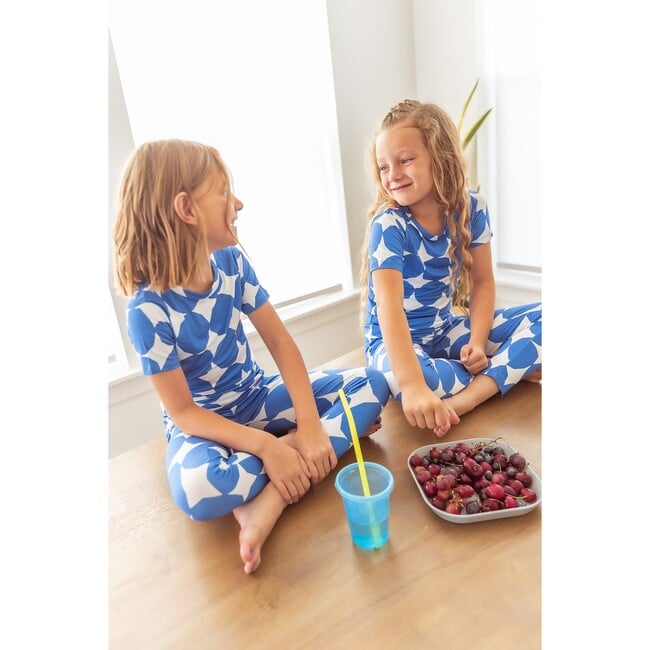 Diamond Stars Pajama Set, Blue - Pajamas - 3