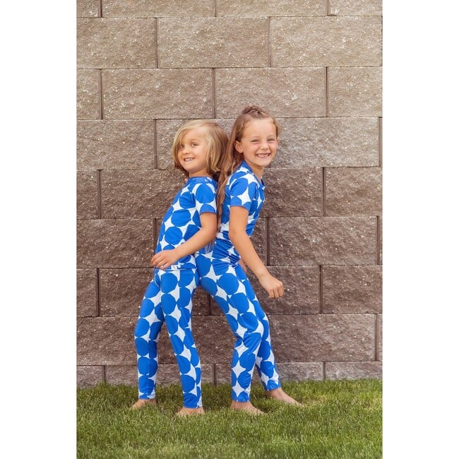 Diamond Stars Pajama Set, Blue - Pajamas - 4