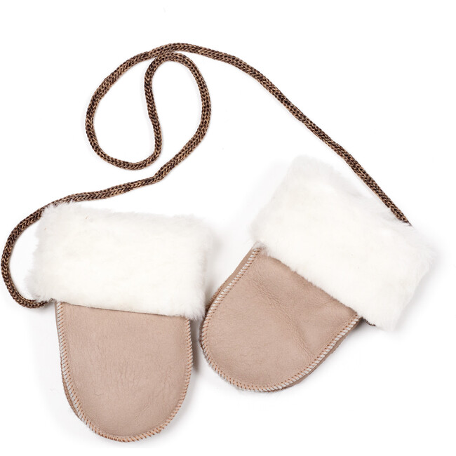 Sheep Baby Mitts Without Thumb, Camel - Gloves - 1