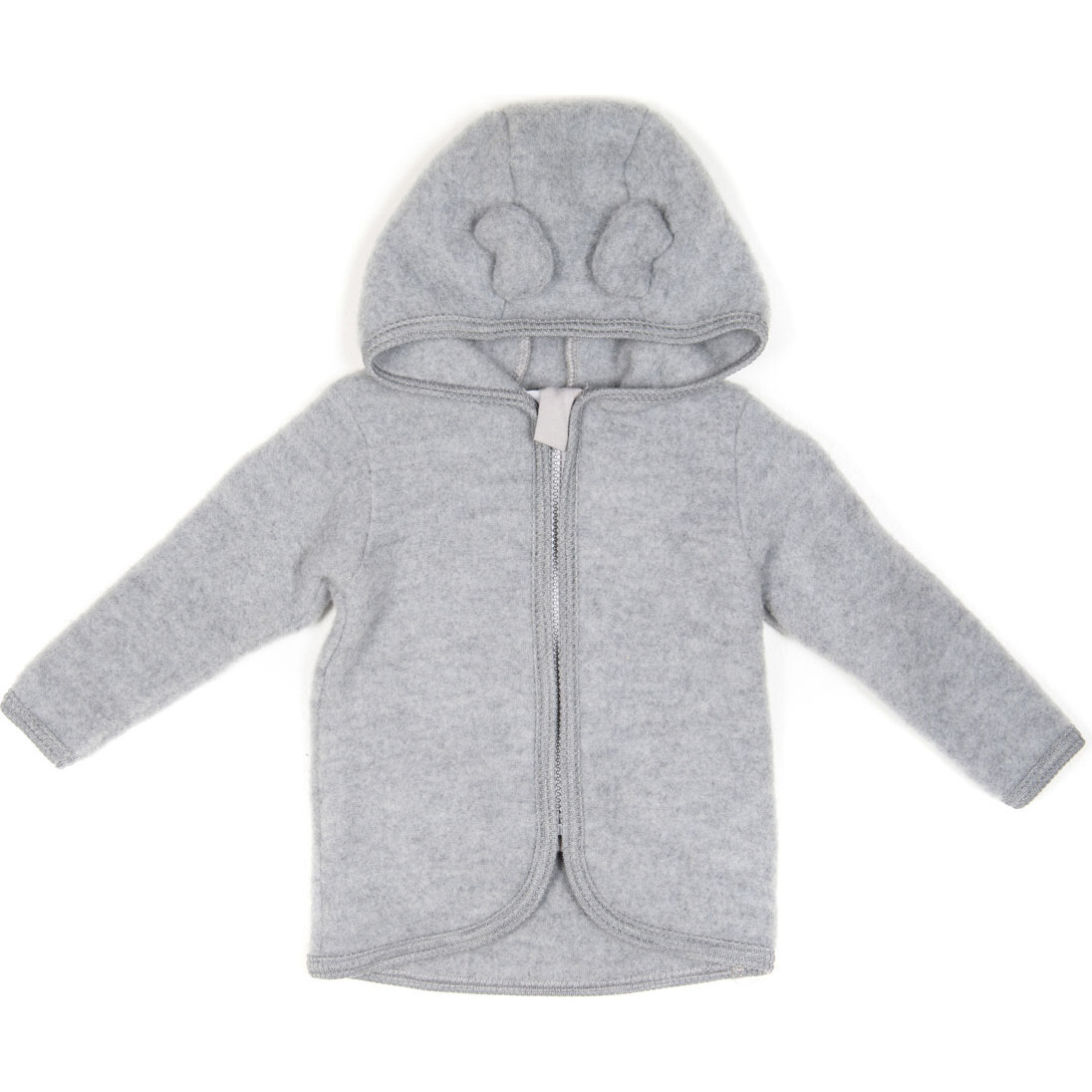 Jackie Jacket With Ears In Wool Fleece, Light Grey - Jackets - 1