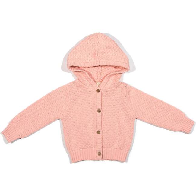 Bubble Knit Carson Hoodie, Rose - Sweaters - 1