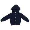 Bubble Knit Carson Hoodie, Navy - Sweaters - 1 - thumbnail