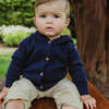 Bubble Knit Carson Hoodie, Navy - Sweaters - 2 - thumbnail