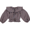 Marion Jacket, Blue & Brown Gingham - Jackets - 1 - thumbnail
