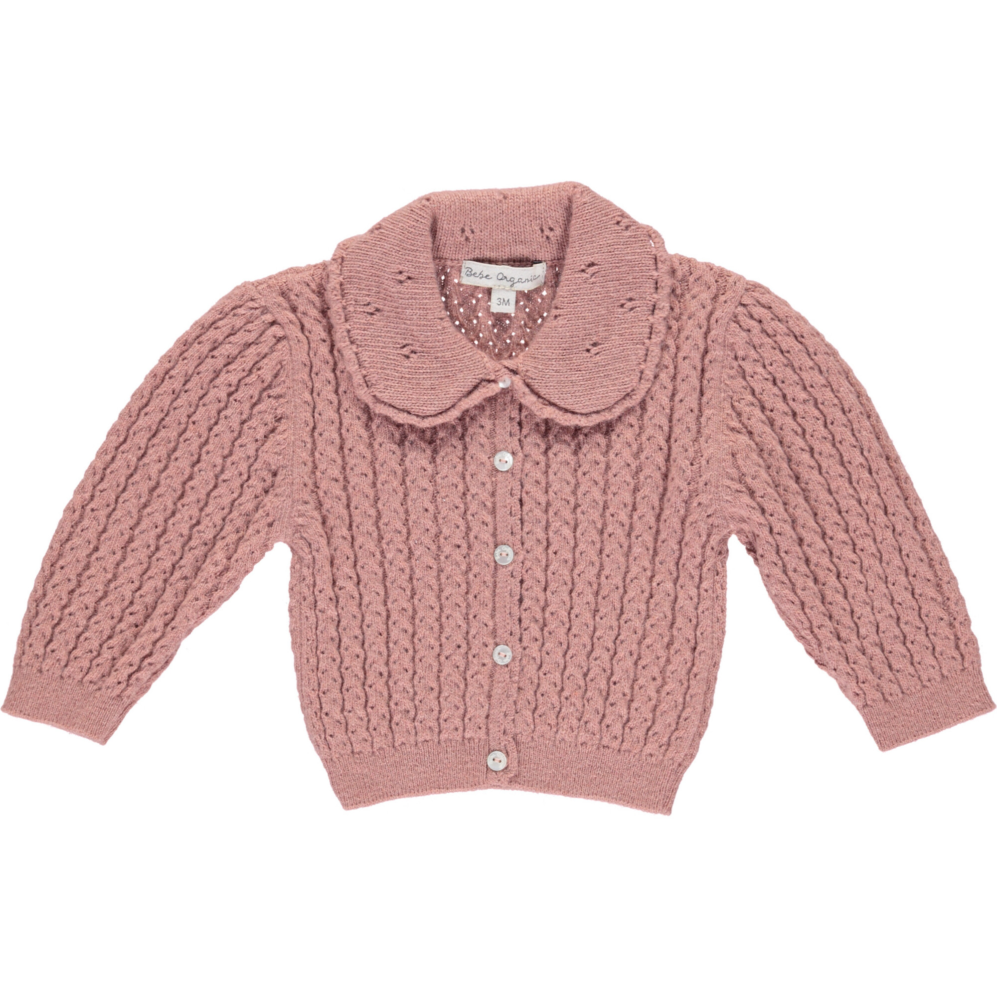 Loulou Baby Cardigan, Rose - Cardigans - 1