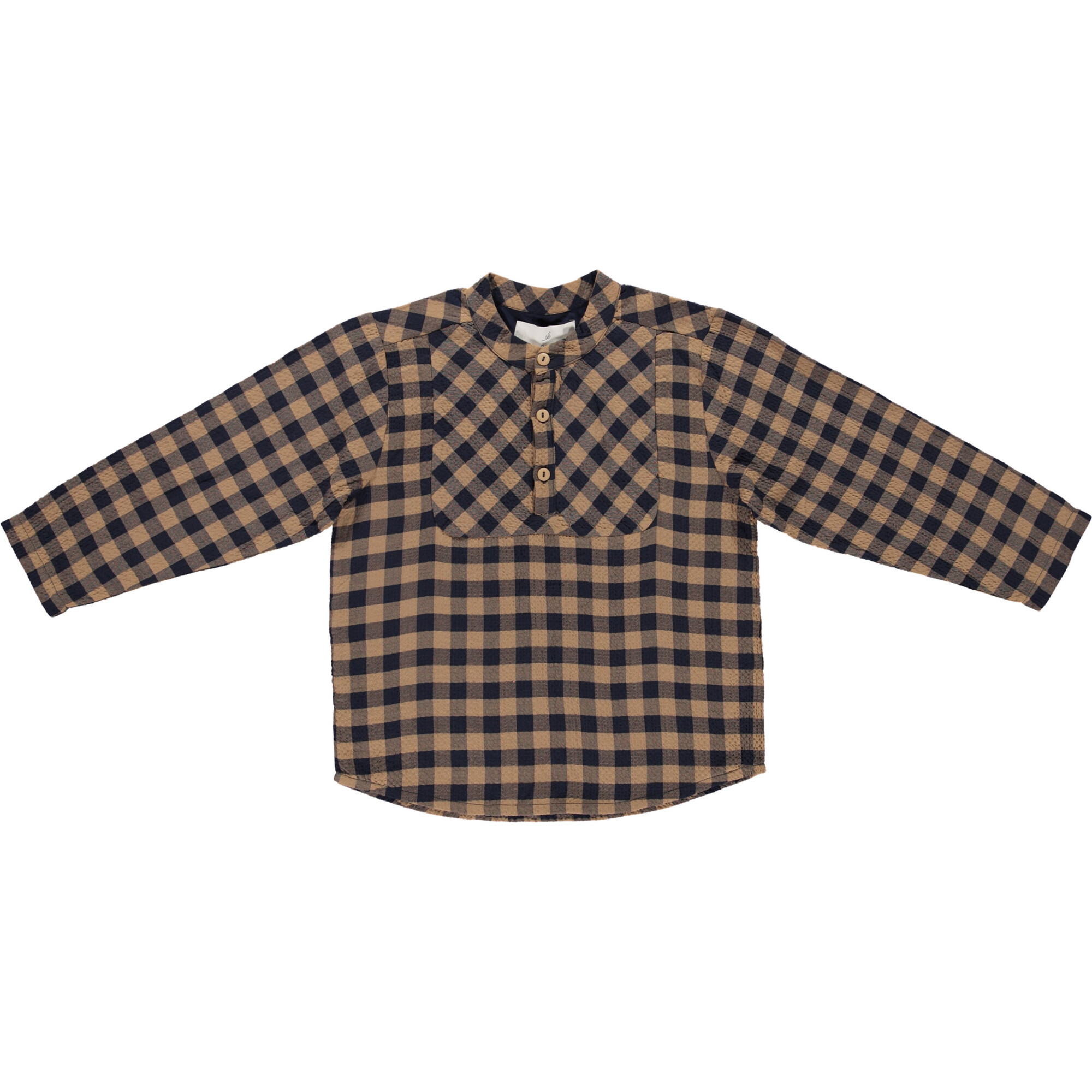 Jean Shirt, Navy Gingham - Shirts - 1