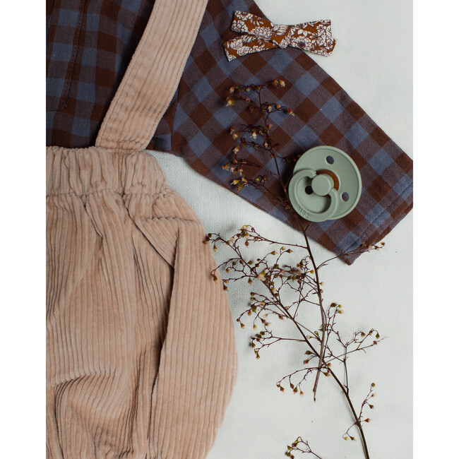 Oliver Baby Shirt, Blue & Brown Gingham - Shirts - 3