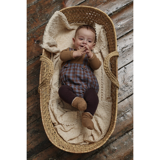 Oliver Romper Pants, Blue & Brown Gingham - Rompers - 3