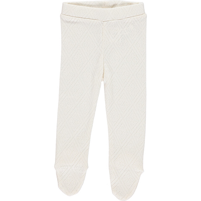 Bebe Footed Pants, Natural Pointelle